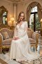 Luxury Lace Piece Bridal Robe Set - Special Design White Satin Nightgown