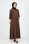 Aller Ve Çıt Çıt Detail Modal Dress with Bolero921 Brown - 4