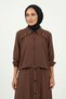Aller Ve Çıt Çıt Detail Modal Dress with Bolero921 Brown - 2