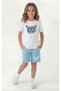 Summer Print Detailed Capri 2-Piece Girls' Top and Bottom Set - 4