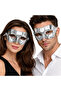 Metalized Shiny Party Mask Silver Color 16X7 cm Ilkel-Rsitdk4 - 2