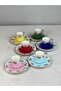 Mini Saray 6-Piece Porcelain Hand-Painted Coffee Cup Set - 2