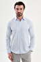 Straight Slim Fit Long Sleeve Men's Shirt Blue - 27142.26Y