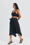 Loose Midi Flared Skirt with Tie Waist - 6
