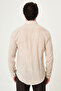 Plain Slim Fit Pocketed Long Sleeve Men's Shirt Beige - 27146.26Y - 4