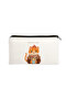 Autumn Is Here Written Cute Cat Holding a Cup of Coffee Pen Holder Makeup Bag in 1 Multi-Purpose Organizer
