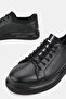 Men's Black Genuine Natural Leather Leather Stick Lace-Up Sneakers Sneakers Kabi - 3