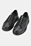 Men's Black Genuine Natural Leather Leather Stick Lace-Up Sneakers Sneakers Kabi - 2