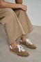 Deyz Rome Beige Genuine Suede Leather Lace-Up Women's Sports Shoes - 4