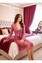 Luxurious Set of Lace Stylish Dressing Gowns and Nightgowns with Guipure Detail - Premium Dowry Set - 2