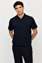 Men's Invisible Zipper Pack Collared Knitwear T-Shirt - 3