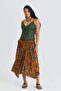 Loose Midi Flared Skirt with Tie Waist - 6