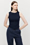 Women's Double Zipper Corded Fabric Bodysuit