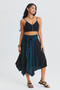 Loose Midi Flared Skirt with Tie Waist - 2
