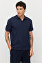Men's Textured Collared T-Shirt