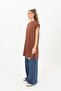 Zero Sleeve Basic Blouse-Brown Brown - 4