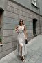 Women's Mink Belt Button Midi Dress Mlb149 - 4