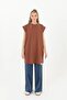 Zero Sleeve Basic Blouse-Brown Brown - 3