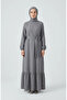 Ruched Textured Belted Dress 2242-05 Gray - 3