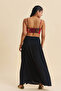 Drape Detailed Slit Long Skirt - 4