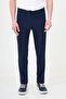 Düz Super Slim Fit Drawstring Elastic Waist Pocket g Invisible Zipper I Men's Trousers Navy Blue - 38365.26Y - 4