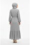 Waffle Fabric Elastic Sleeve Dress 2243-05 Gray - 3