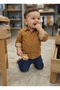 Eid men's baby&kid shirt denim pants bottom top set - 2