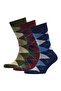 Stitch-Free Bamboo Socks Jacquard Mixed Colors Diamond Patterned Men's Socks Boxed 3 Pairs Premium Long Socks