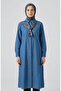 Foulard Detailed Denim Tunic 12119-02 Denim Blue - 3