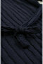 Ruched Textured Belted Dress 2242-04 Black - 5