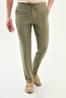 Straight Slim Fit Drawstring Elastic Waist 100% K Linen Men's Trousers Khaki - 38351.26Y
