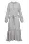 Waffle Fabric Elastic Sleeve Dress 2243-05 Gray - 5