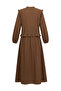 Ruffle Detail Double Suit with Front Buttons 0248-03 Brown - 7