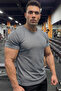 Men's Gray Sports T-Shirt Quick-Drying Breathable, Sweat-Wicking Fabric - 5