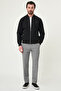 Straight Slim Fit Hakim Collar Men's Coat with Elastic Waist Black - 39665.26Y - 3