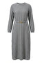 Bürümcük Fabric Belted Dress 2239-01 Gray - 6