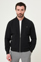 Straight Slim Fit Hakim Collar Men's Coat with Elastic Waist Black - 39665.26Y
