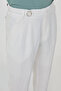 Straight Slim Fit Pleated Belt Buckled 100% Linen Men's Trousers Ecru - 38360.26Y - 2