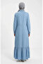 Half-Buttoned Pocketed denim dress 300126-02 light blue - 4