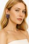 Sementa Purple Flower Design Handmade Polymer Clay Earrings – Lightweight Earrings with Gold Detail - 2