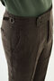 Straight Slim Fit Belt Buckled 100% Linen Men's Trousers Brown - 38352.26Y - 2
