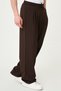 Straight Oversized Drawstring P Pleated Wide Leg Men's Trousers Brown - 38349.26Y - 3