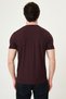 Striped Slim Fit Crew Neck Men's T-Shirt Claret Red - 36878.26Y - 4