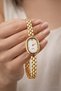 Athira Women's Steel Watch Gold Color White Dial Classic Band Oval Case Stylish, Luxury Wristwatch 2026 - 3