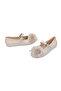 Soft Ballerina Studs Petals Girls Ballet Flats Beige 37822 - 4