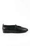 Genuine Leather Black Women's Ballet Flats Shoes - Rgn8133