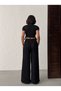Side Gathered Crop Trousers Set Modern Fit Women - 6