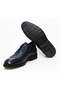 Dark Blue Color Lace-Up Genuine Leather Men's Shoes - 3