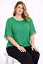 Women's Plus Size Green, Chiffon Yarasakol, Shoulder Stone Striped Detail , Viscose Lined Blouse 65N39424 - 5