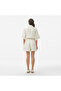 Women's Flare Fit Short Sleeve Shirt Collar White Linen Blend Dress - 2